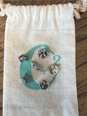 Origami Owl Silver Beach Charm Set